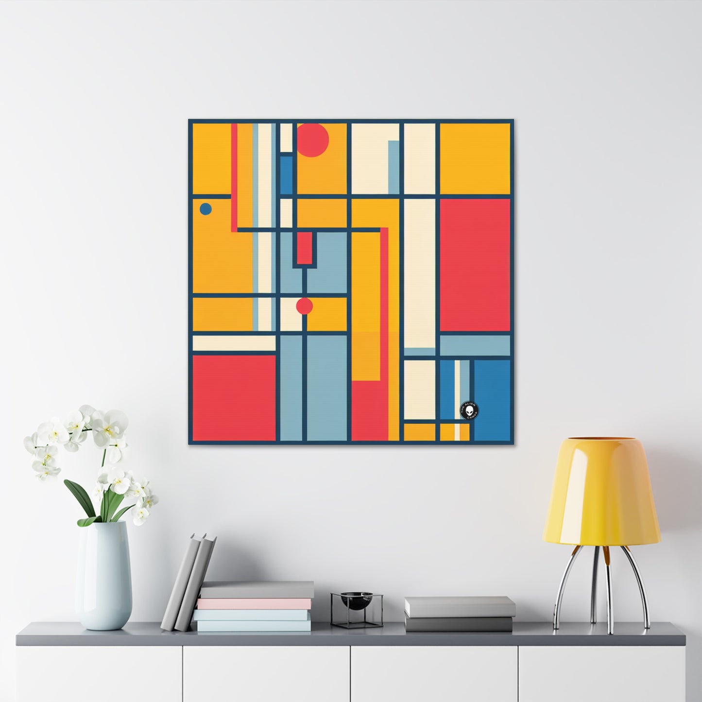 "De Stijl Grid: una composición de color minimalista" - The Alien Canva De Stijl