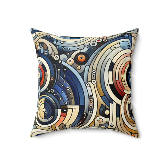 "Colors and Shapes: A Geometric Animation" - The Alien Spun Polyester Square Pillow Video Art