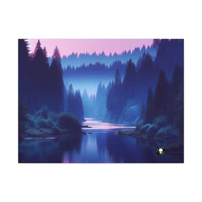 "Twilight Tranquility : Réflexions sur la rivière forestière" - The Alien Canva