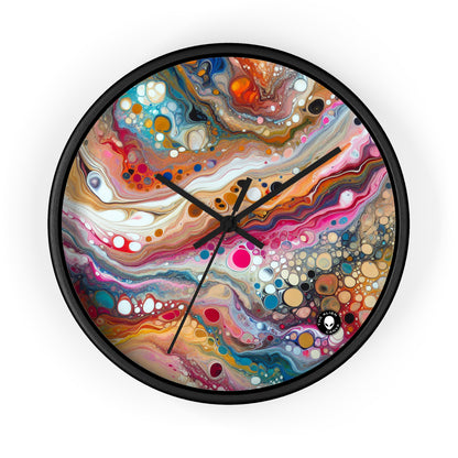 "Colores cósmicos: creación de un fascinante vertido acrílico inspirado en nebulosas celestes" - The Alien Wall Clock Acrylic Pouring