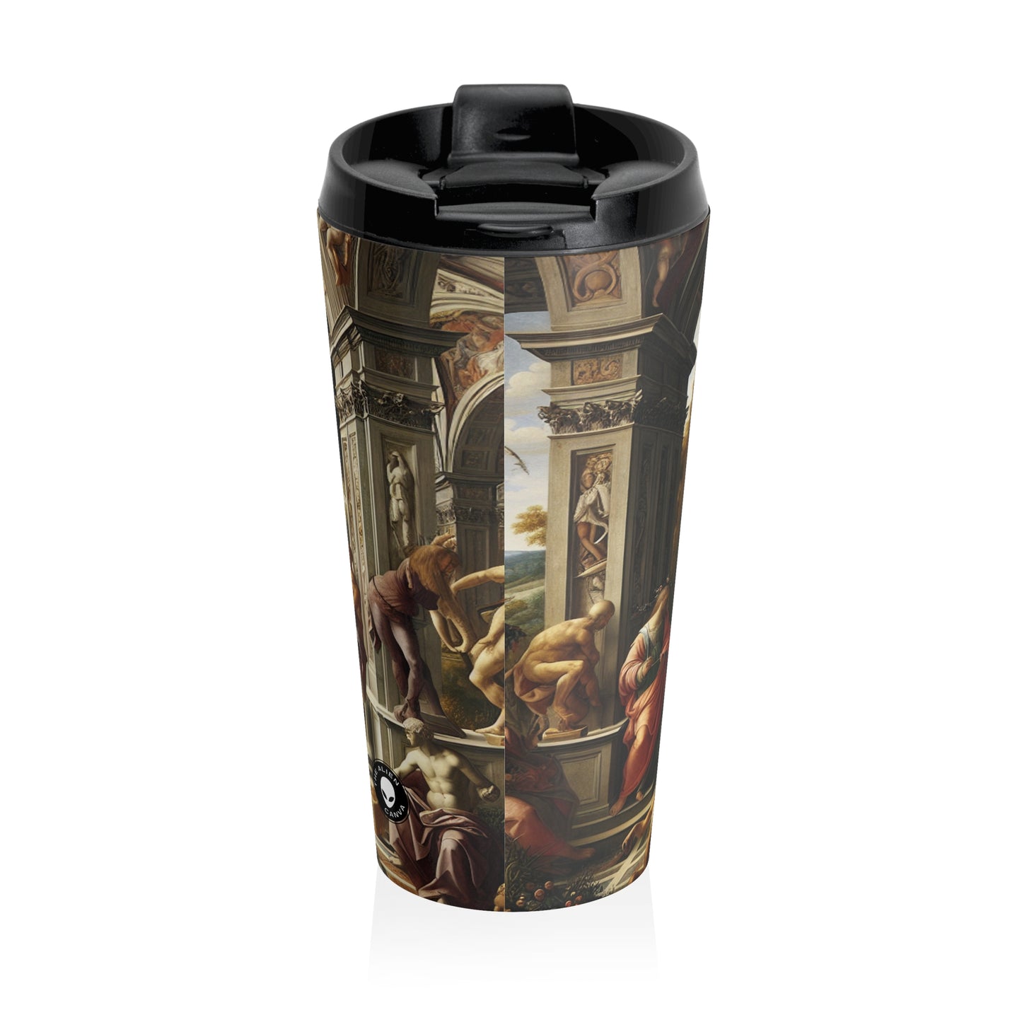 "A City Renaissance: Blending Classical Elegance with Modern Urban Energy" - The Alien Stainless Steel Travel Mug Renaissance Art