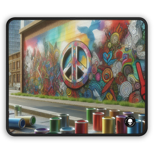 "Galactic Graffiti: A Cosmic Street Art Mural" - The Alien Gaming Mouse Pad Street Art