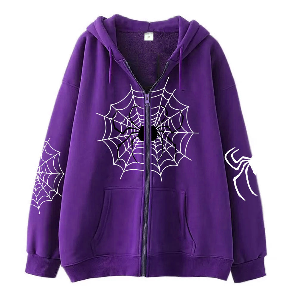 Pull zippé araignée Décoration d'Halloween