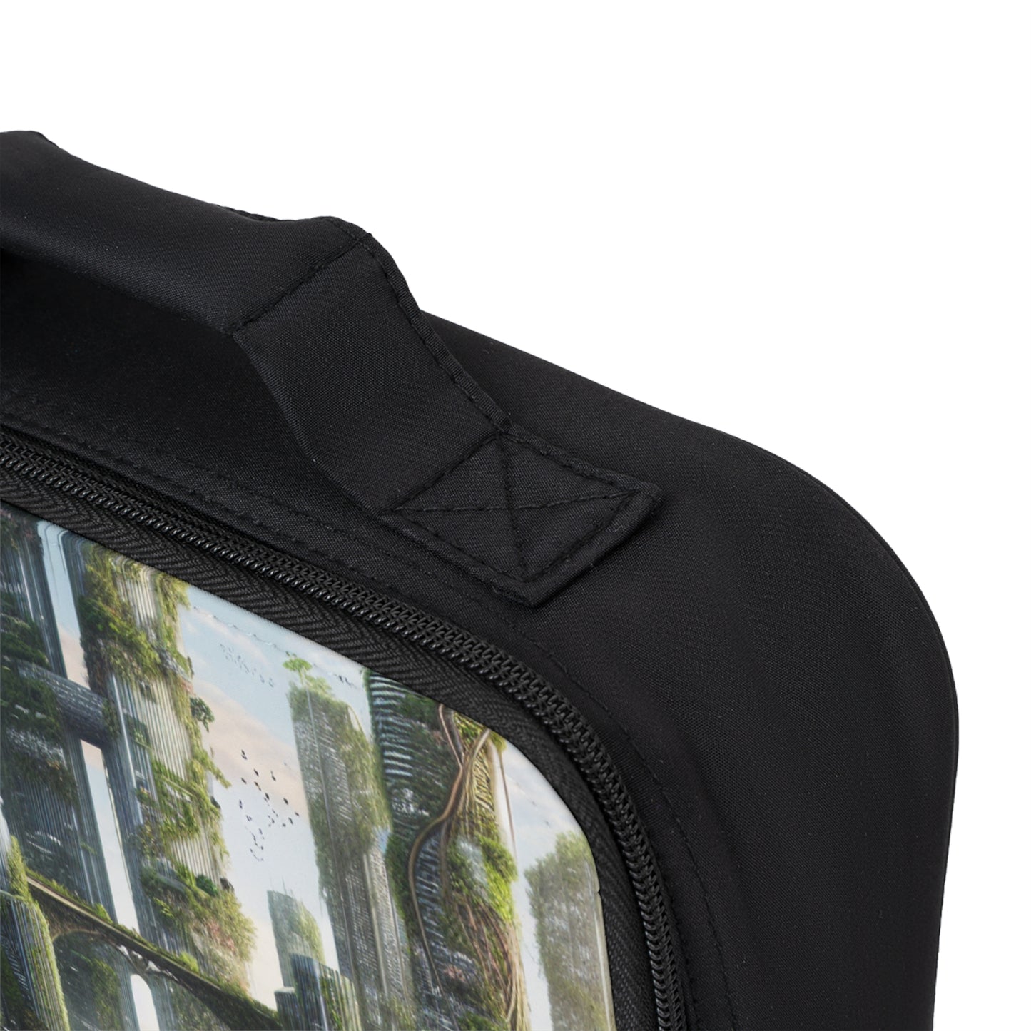 "Nature's Reclamation: A Futuristic Cityscape"- The Alien Lunch Bag