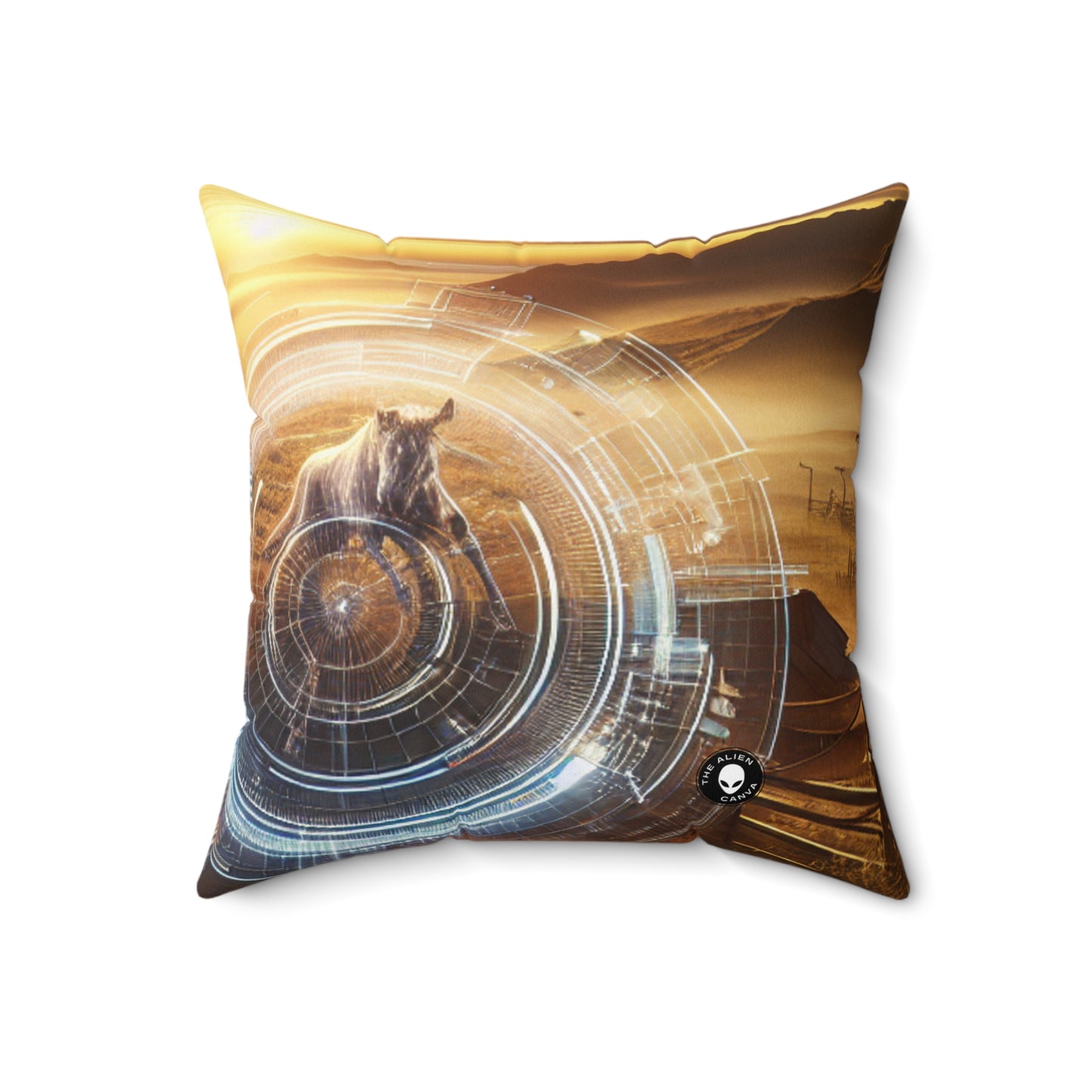 "Eternal Expressions: Portraits of Raw Emotion"- The Alien Spun Polyester Square Pillow Photorealism