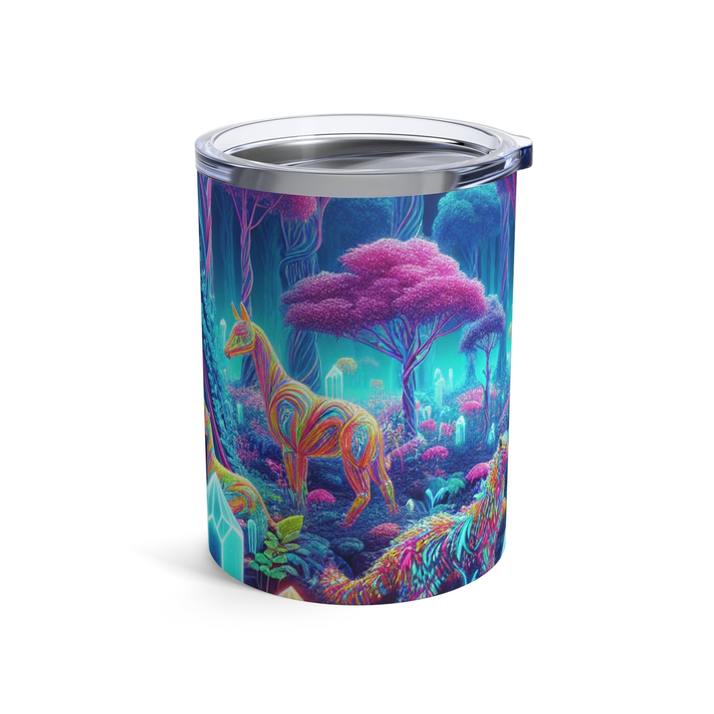 "Encantamiento resplandeciente: bosque de neón" - Vaso extraterrestre de 10 oz