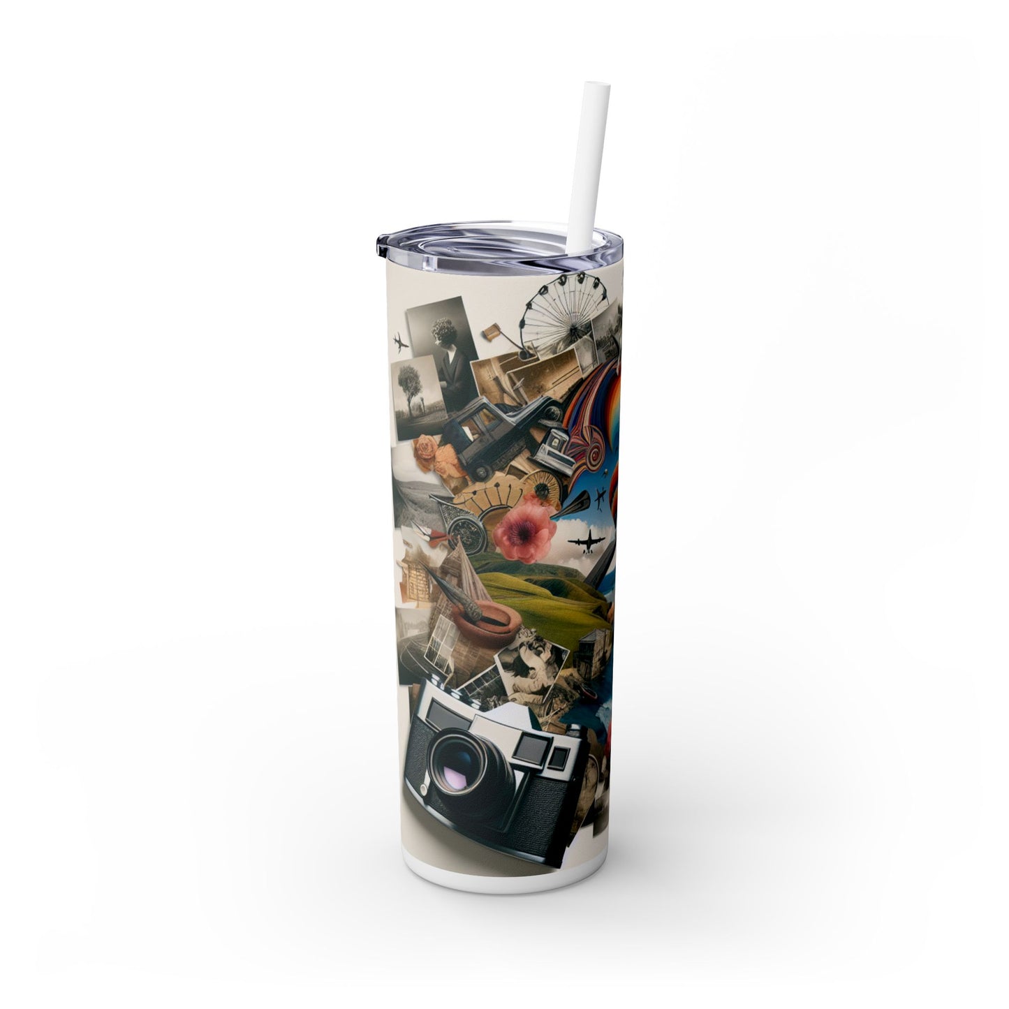 "NatureTech Metropolis: A Vision of Harmonious Coexistence" - The Alien Maars® Skinny Tumbler with Straw 20oz Photomontage