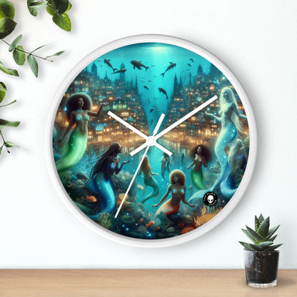 "Glimmering Depths: The Enchanted Underwater City" - The Alien Wall Clock