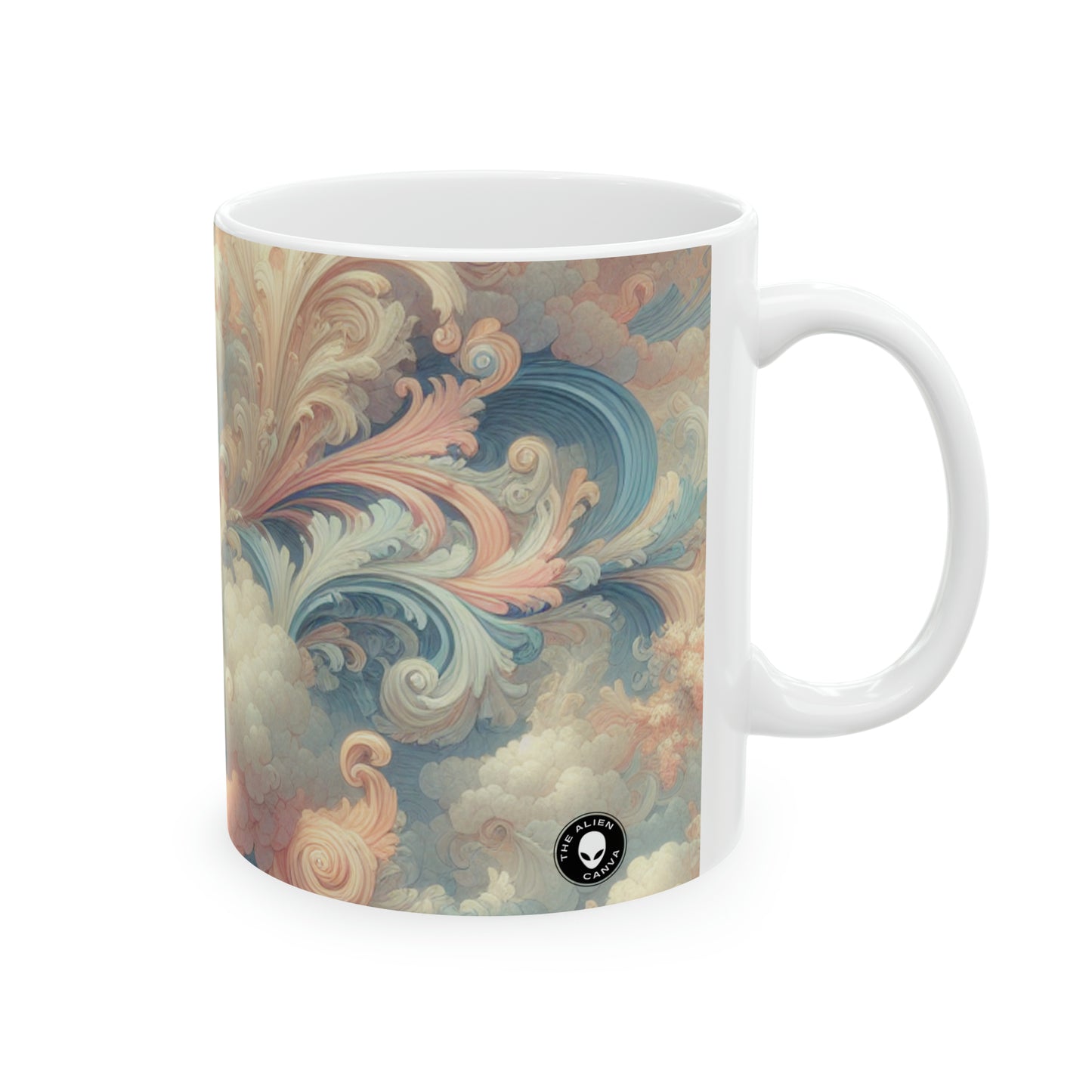 "Rococo Reverie : Une scène de salle de bal luxueuse" - La tasse en céramique Alien 11oz Rococo