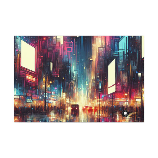 "Cityscape Unveiled: A Neon Night" - The Alien Canva