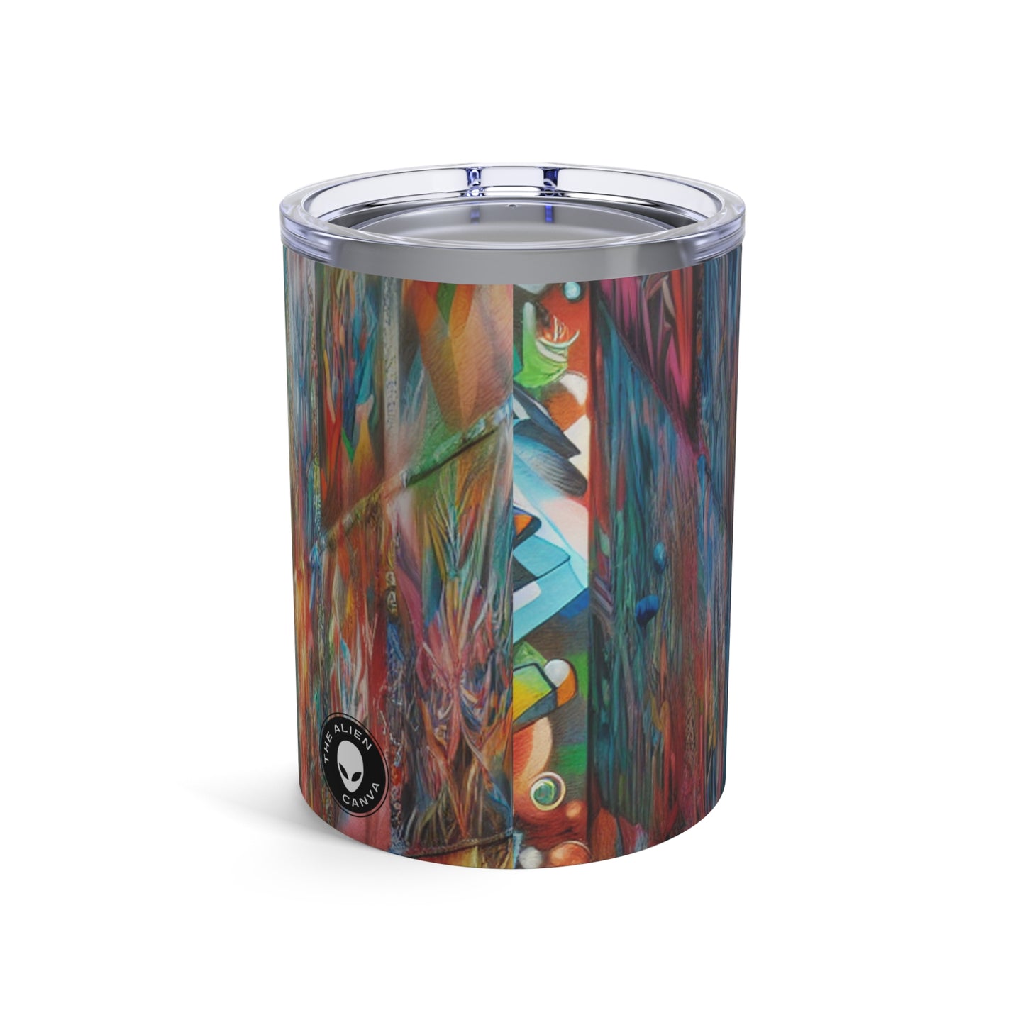 "Revolting Renaissance: A Vibrant Urban Uprising" - The Alien Tumbler 10oz Street Art / Graffiti