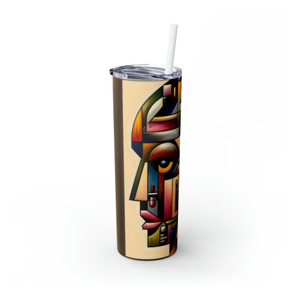 "My Cubist Reflection" - The Alien Maars® Skinny Tumbler with Straw 20oz Cubism