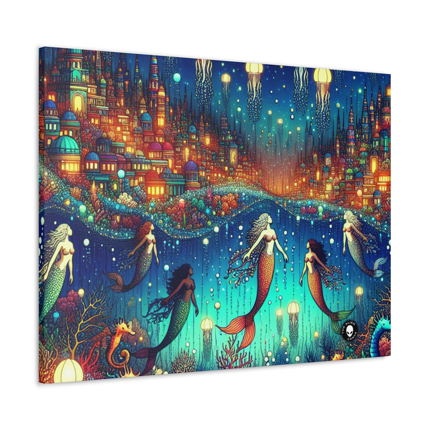 "Glowing Jellyfish City: A Whimsical Underwater World" - The Alien Canva