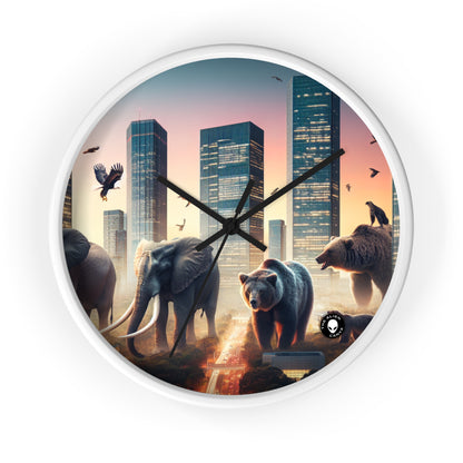 "Urban Zoology: A Surreal Cityscape" - The Alien Wall Clock