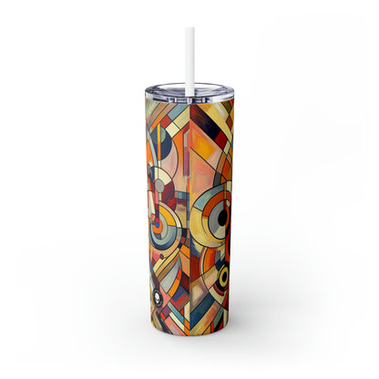 Chaos and Harmony: A Visual Dance - The Alien Maars® Skinny Tumbler with Straw 20oz Abstract Art