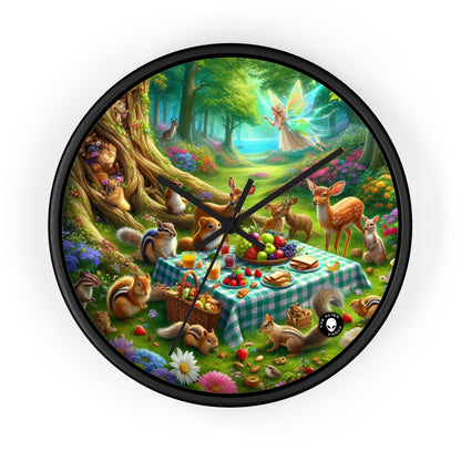 "Enchanted Forest Picnic: A Magical Gathering" - The Alien Wall Clock