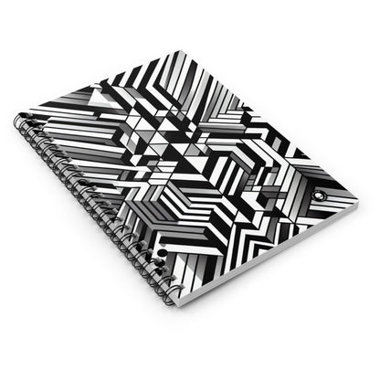 "Perception in Motion: A Mind-Bending Op Art Masterpiece" - The Alien Spiral Notebook (Ruled Line) Op Art