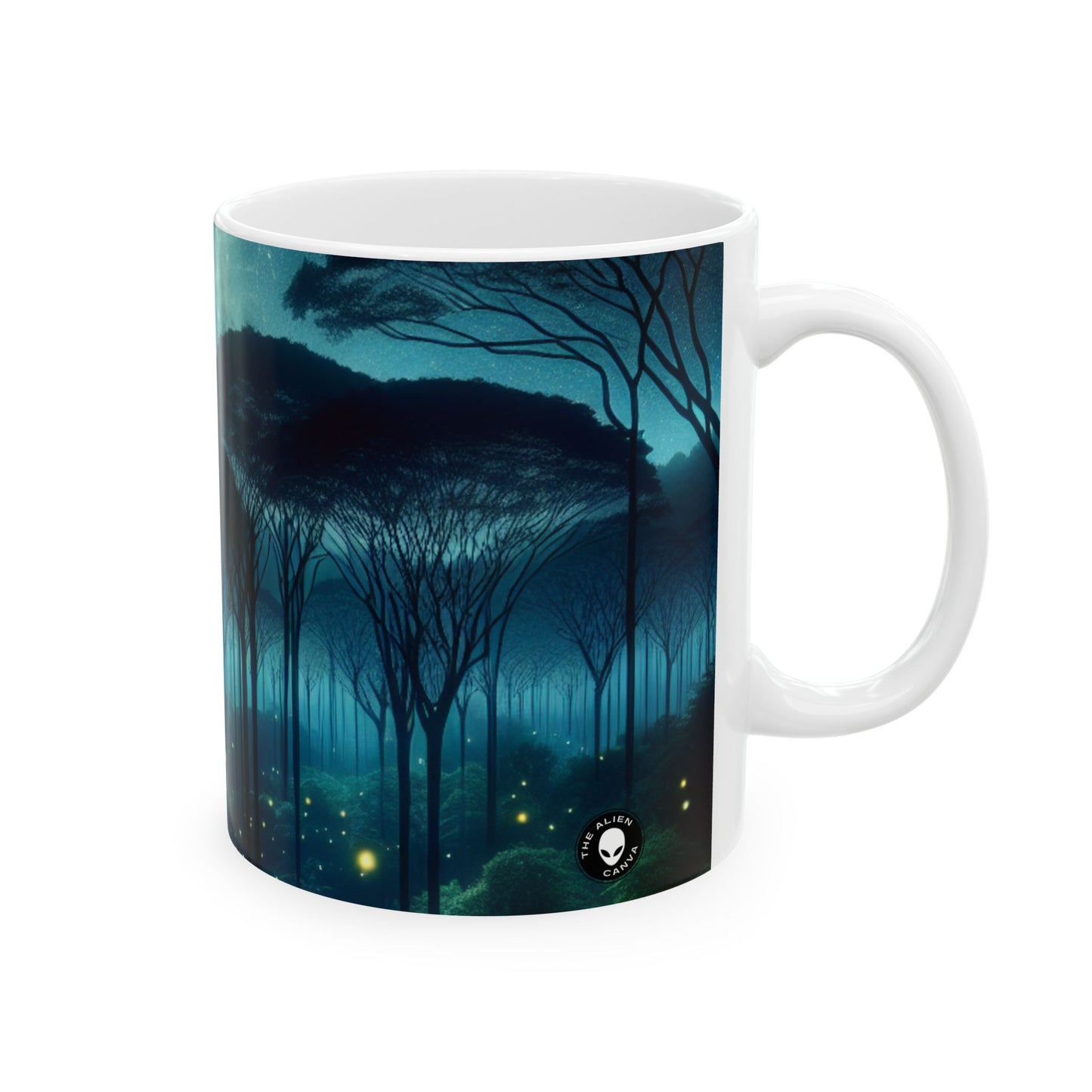 Taza de cerámica "Moonlit Enchantment" (Encantamiento a la luz de la luna) de 11 oz