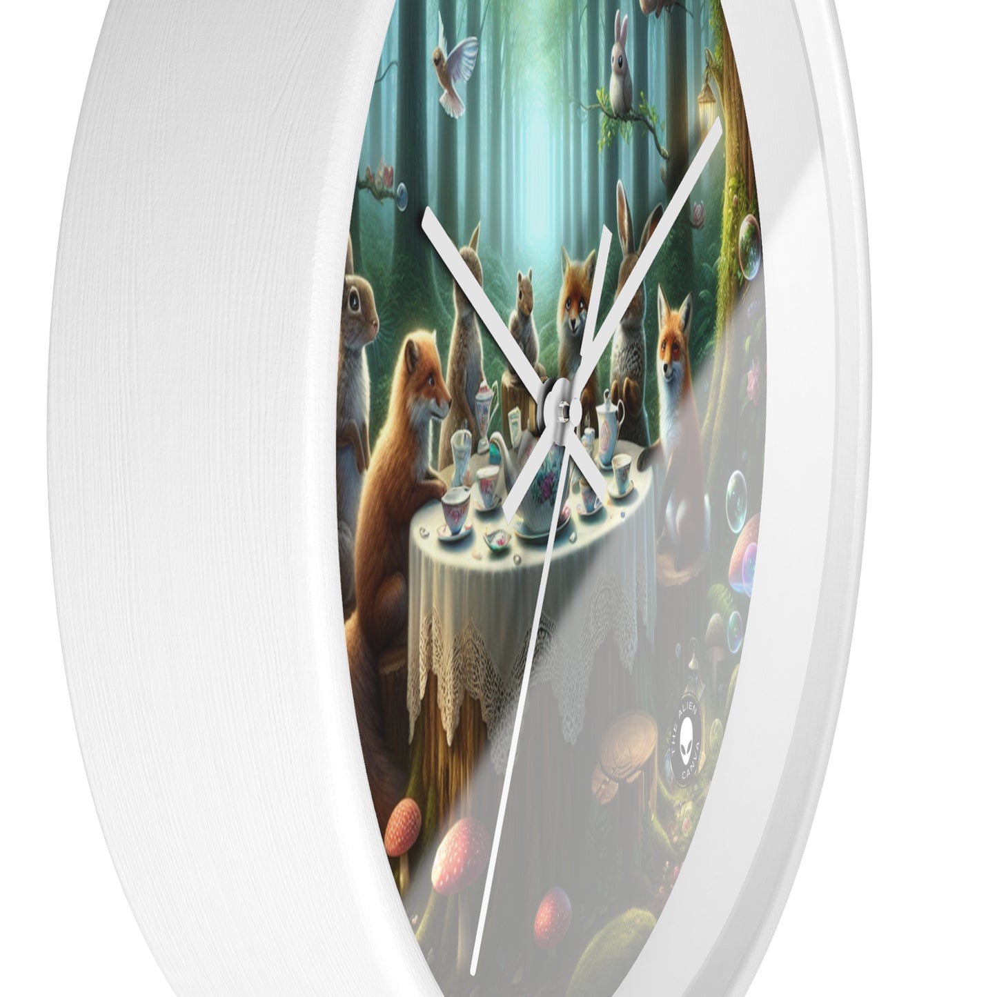 "Enchanted Forest Tea Time" - The Alien Wall Clock