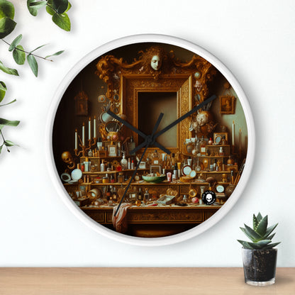 "The Vanity of Luxury: A Modernized Vanitas" - The Alien Wall Clock Vanitas Painting