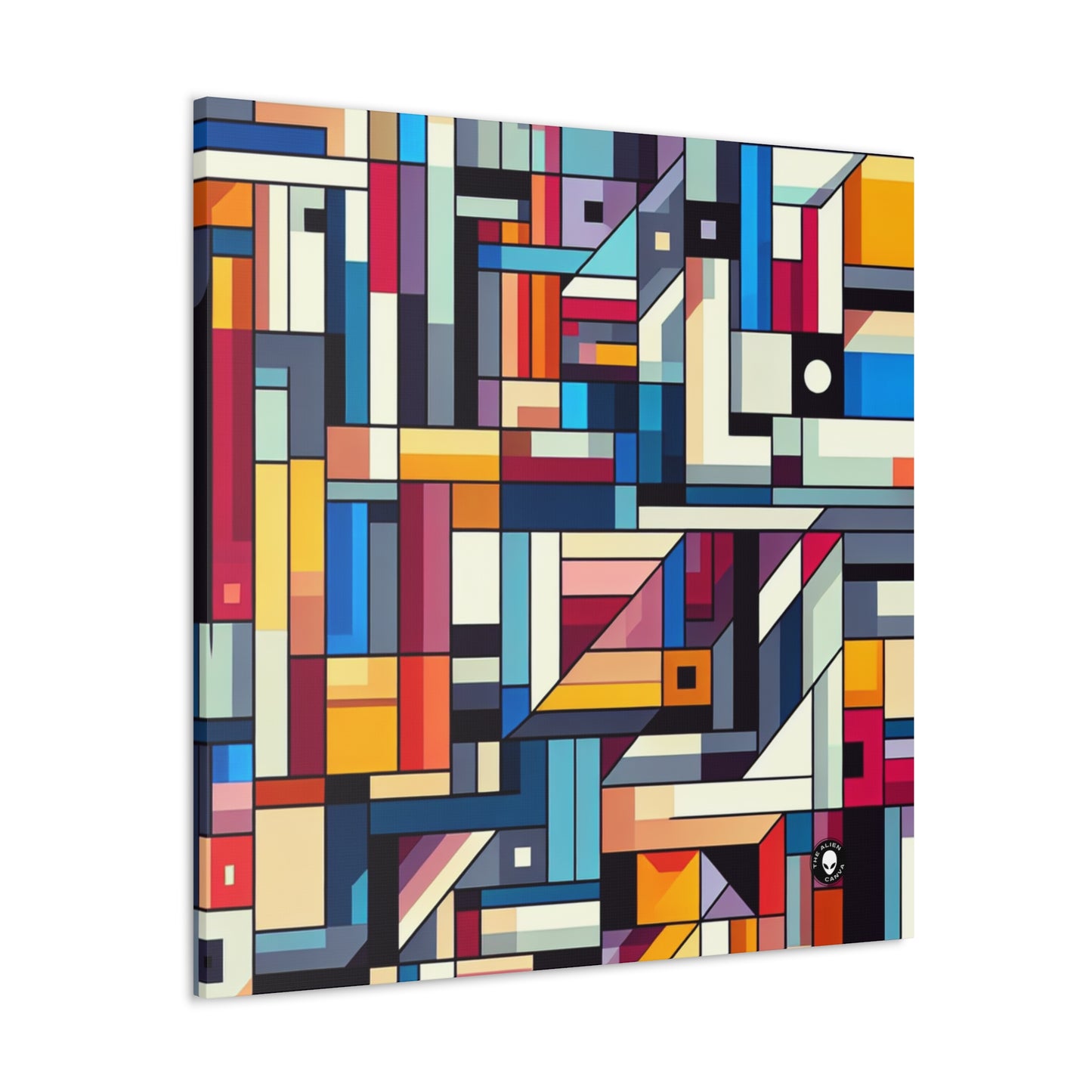 "Futuristic Cityscape: A Geometric Perception" - The Alien Canva Hard-edge Painting