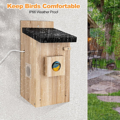 Casa para pájaros inteligente con cámara, cámara para pájaros de 3 MP para exteriores, captura automática de videos de aves y detección de movimiento, observe cómo anidan y eclosionan aves en tiempo real, regalo ideal para bricolaje