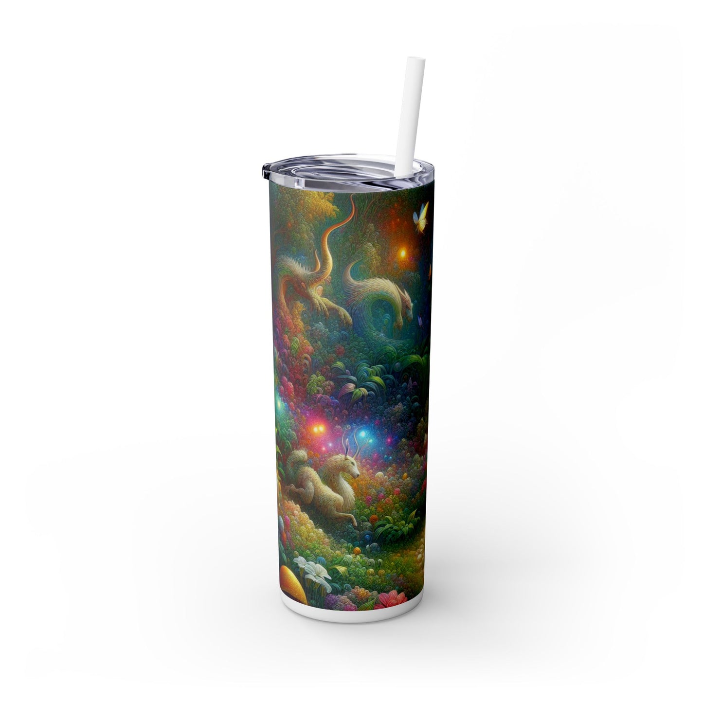 "Mystical Garden of Enchantment" - The Alien Maars® Skinny Tumbler with Straw 20oz