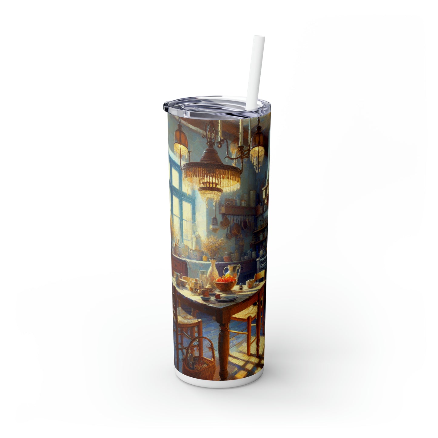 "Sunny Serenity: Hyper-Realistic Sunflower Bouquet" - The Alien Maars® Skinny Tumbler with Straw 20oz Realism