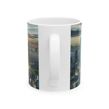 "Future Metropolis: A Neo-Futuristic Urban Utopia" - The Alien Ceramic Mug 11oz Neo-futurism