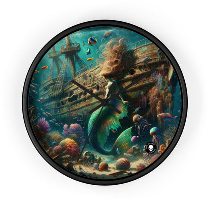 "Mermaid's Treasure: Exploring the Sunken Shipwreck" - The Alien Wall Clock