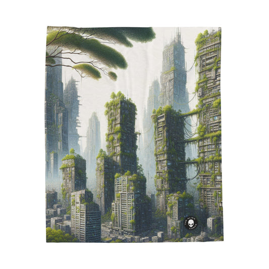 "Nature's Resurgence: The Urban Jungle" - The Alien Velveteen Plush Blanket