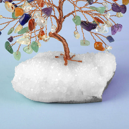 Tronco Doblado Árbol De Cristal Blanco Base De Racimo Adornos De Árbol Pequeño Árbol De Grava