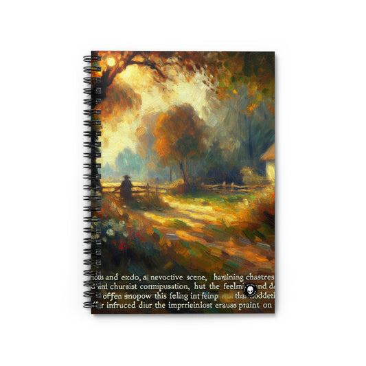 "Sunset Serenity: Impressionist Garden Painting" - The Alien Spiral Notebook (Ligne Lignée) Impressionnisme