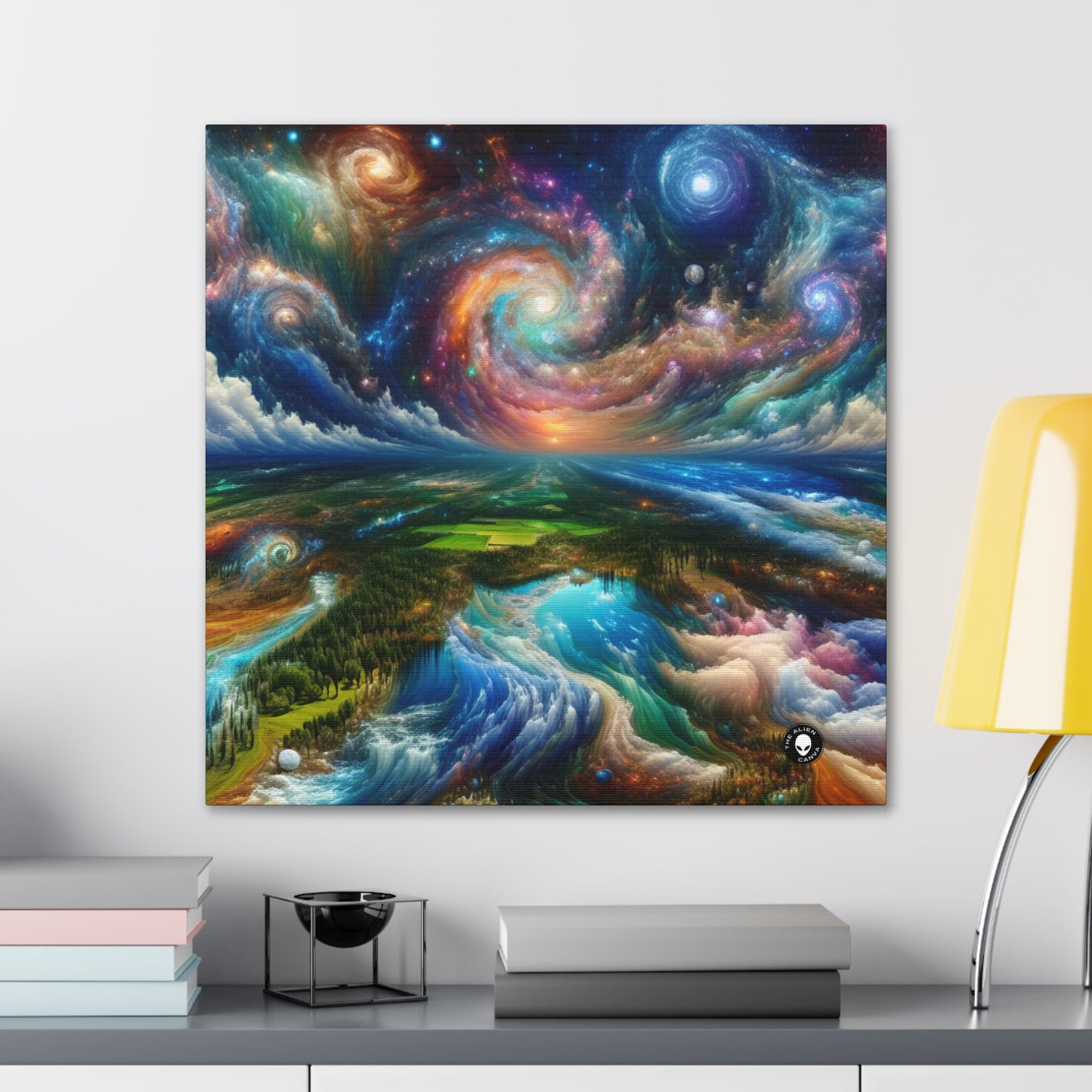 "Galactic Patchwork: A Surreal Landscape" - The Alien Canva