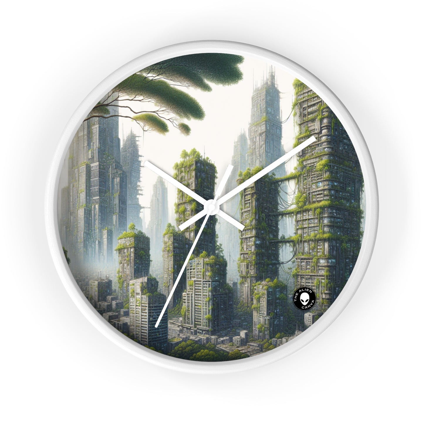 "Nature's Resurgence: The Urban Jungle" - The Alien Wall Clock