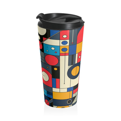 "Harmony in Nature: Geometric Abstraction" - The Alien Stainless Steel Travel Mug Geometric Abstraction