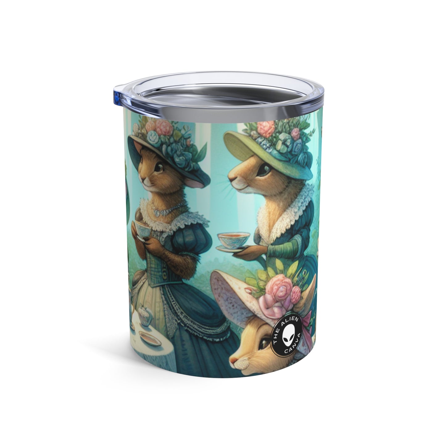 "Sombreros elegantes y tazas de té: una fiesta de té en el bosque" - Vaso Alien de 10 oz