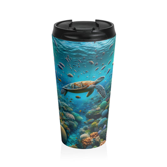 "Beneath the Surface: An Underwater Wonderland" - The Alien Stainless Steel Travel Mug