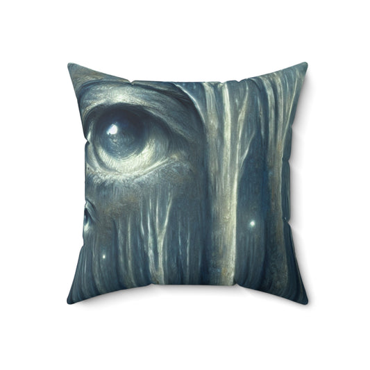 "The Watching Woods": almohada cuadrada de poliéster hilado de Alien