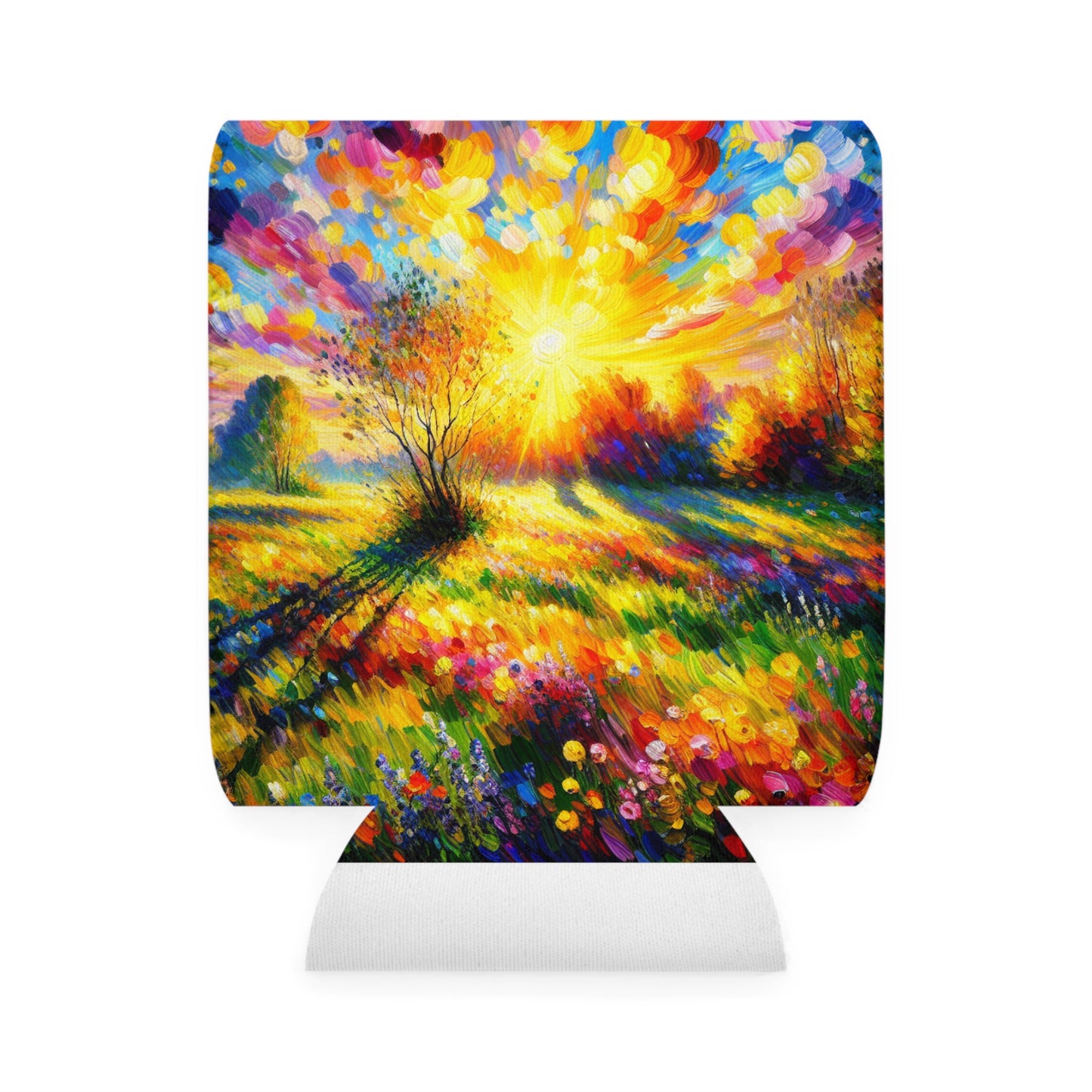 "Vibrant Springtime Sky" - El estilo fauvismo de la funda del enfriador de latas alienígena