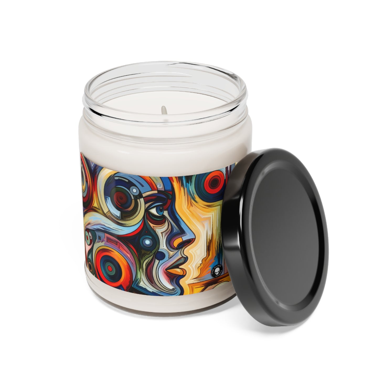 "Stormy Symphony : Une peinture expressionniste abstraite captivante" - La bougie de soja parfumée Alien 9oz Expressionnisme