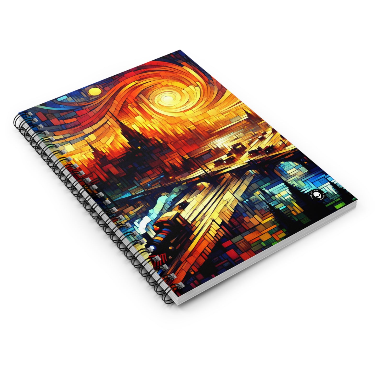 "A World Beyond: An Epic Fantasy Game Landscape" - The Alien Spiral Notebook (Ruled Line) Video Game Art