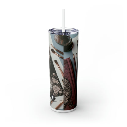 "Twilight Serenity: A Romantic Landscape" - The Alien Maars® Skinny Tumbler with Straw 20oz Romanticism