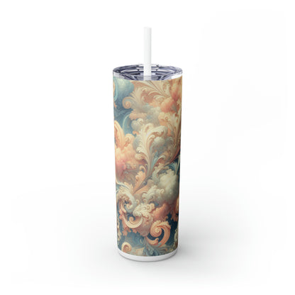 "Rococo Reverie: A Luxurious Ballroom Scene" - The Alien Maars® Skinny Tumbler with Straw 20oz Rococo