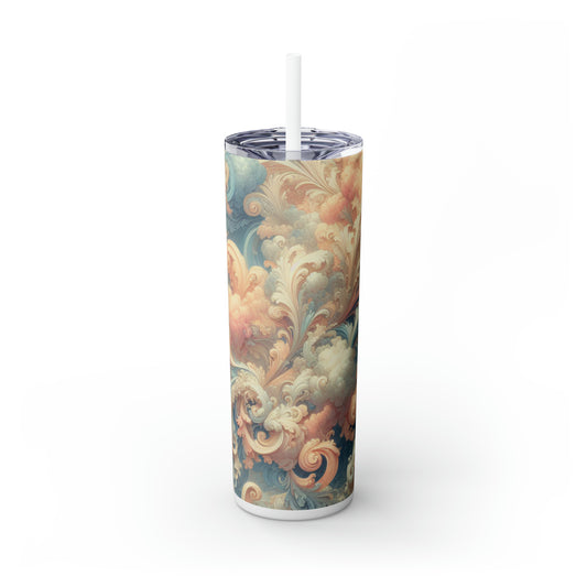 « Rococo Reverie : Une scène de salle de bal luxueuse » - The Alien Maars® Skinny Tumbler avec paille 20oz Rococo