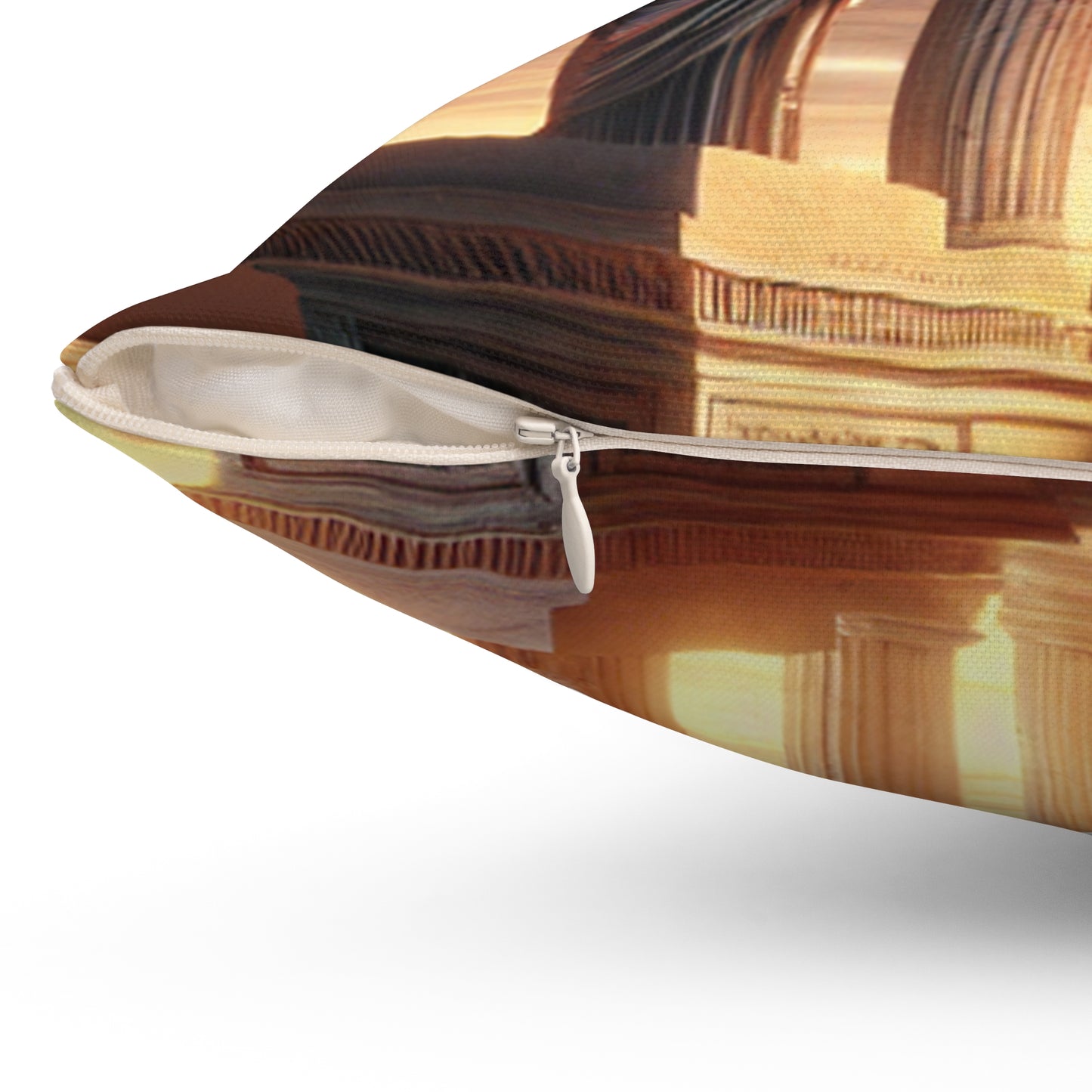 "Warm Glow of the Grecian Temple" - The Alien Spun Polyester Square Pillow Neoclassicism Style
