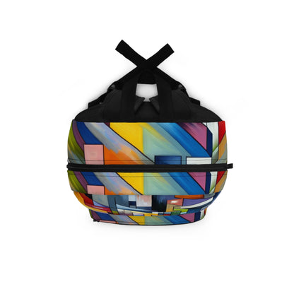 "City Pulse: A Vibrant Nighttime Geometric Journey" - The Alien Backpack Hard-edge Painting