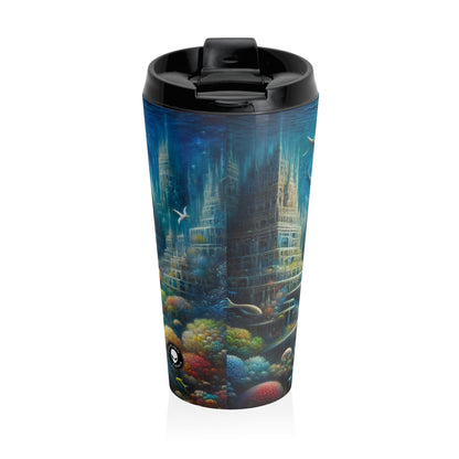 "Ciudad submarina encantada": taza de viaje de acero inoxidable de Alien