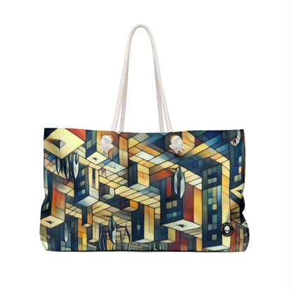 "Cubism in a Futuristic, Alien-Invaded City". - The Alien Weekender Bag A futristic city invaded by aliens in cubism art style