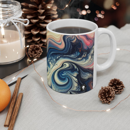 Exuberante selva tropical: Vertido de acrílico inspirado en la belleza tropical - The Alien Ceramic Mug 11oz Acrylic Pouring